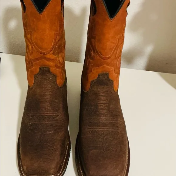 John Deere Brown Cowboy Western Boots Classic Design