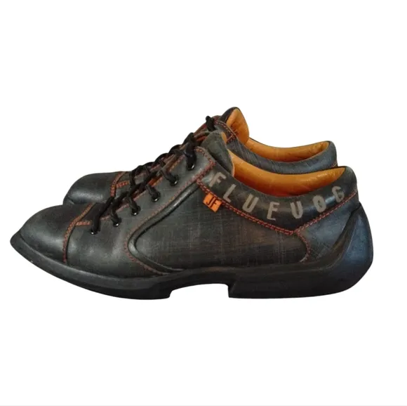 John Fluevog Future Angels Black And Gray Lace Up Shoes Size 9