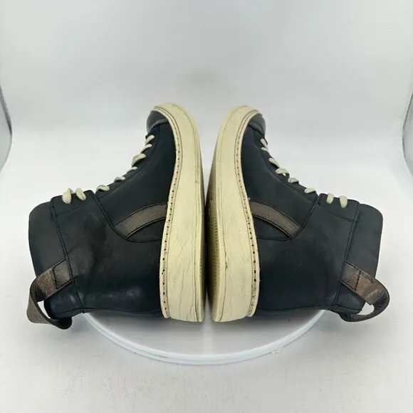 John Varvatos 315 Men Size 8.5M F2166P3 Black Brown Leather Hi Top Casual Shoes