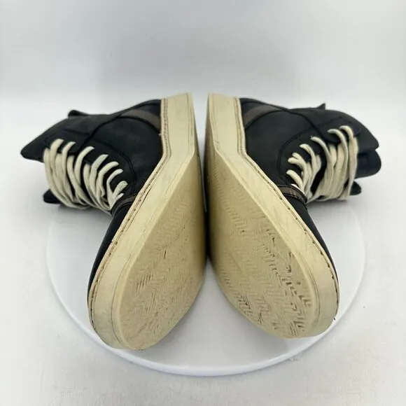 John Varvatos 315 Men Size 8.5M F2166P3 Black Brown Leather Hi Top Casual Shoes