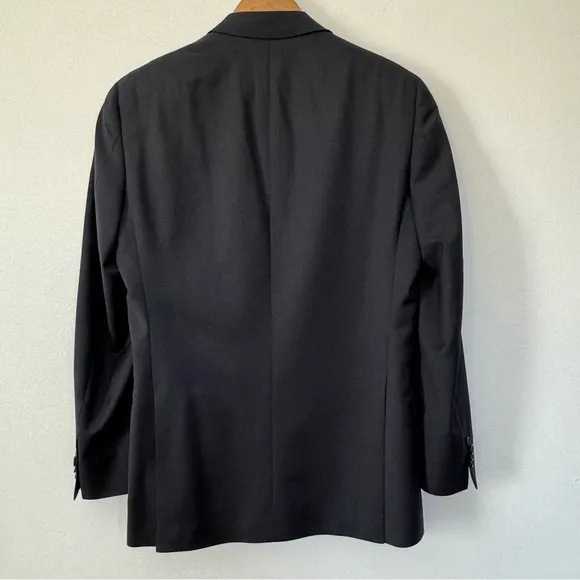 John Varvatos Blazer Coat Men’s 36R Two Button Jacket Black Wool Casual Suit