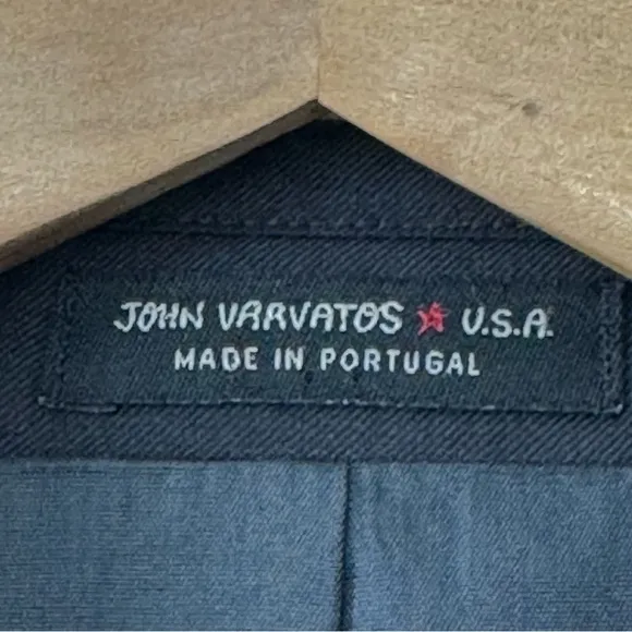 John Varvatos Blazer Coat Men’s 36R Two Button Jacket Black Wool Casual Suit