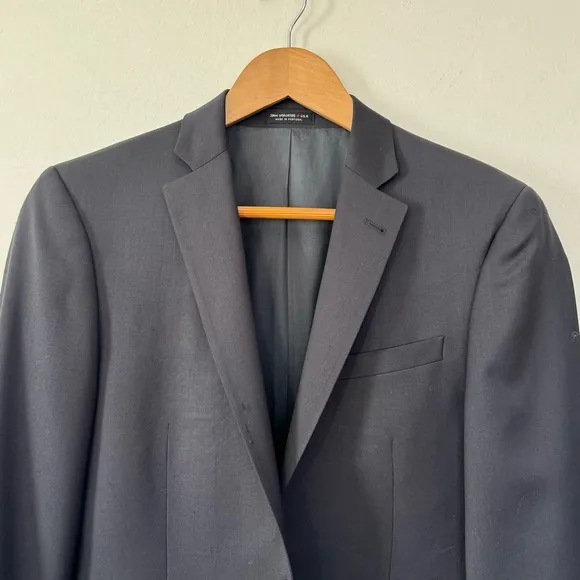 John Varvatos Blazer Coat Men’s 36R Two Button Jacket Black Wool Casual Suit
