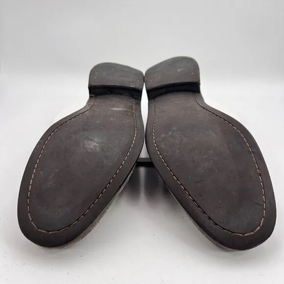 John Varvatos Men Size 10M Grey Suede Plain Toe Lace Up Low Flat Shoes