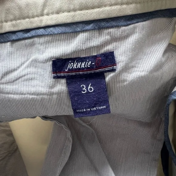 Johnnie-O off white neil stretch twill 9 inch shorts size 36 academia preppy E