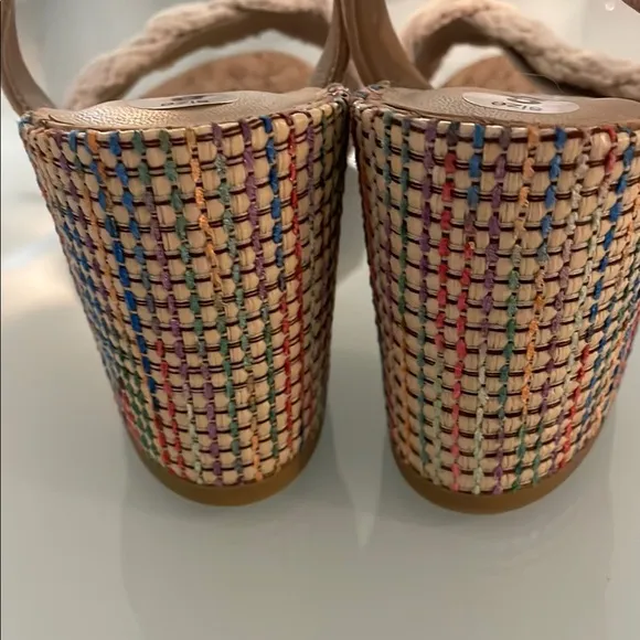 Johnny Was Women's Braid Multicolor Block Heel Sandals Size 8