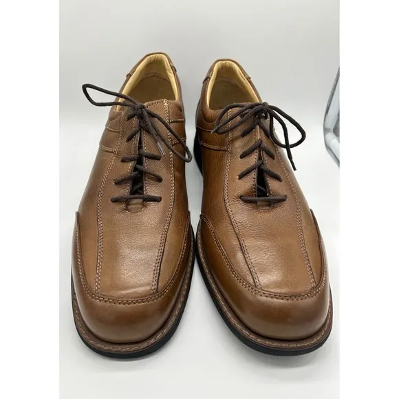 Johnston &amp; Murphy Leather Sheepskin Oxfords Dress Shoes Brown Men's Size 11.5
