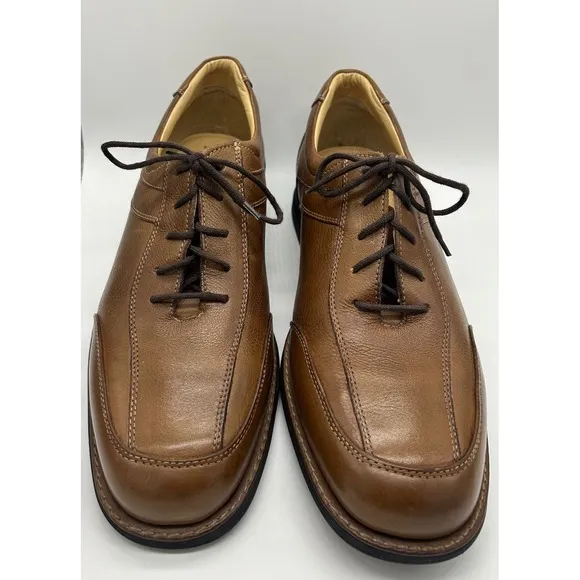 Johnston &amp; Murphy Leather Sheepskin Oxfords Dress Shoes Brown Men's Size 11.5