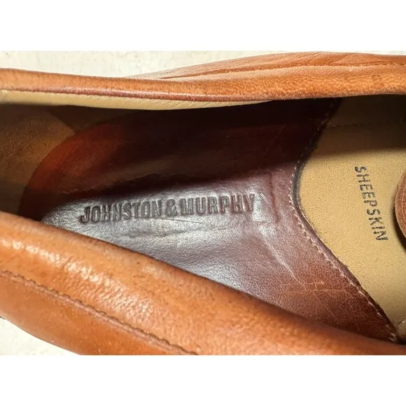 Johnston &amp; Murphy Loafer Shoes Mens 12 M Cresswellven Venetian 20-8470 Sheepskin