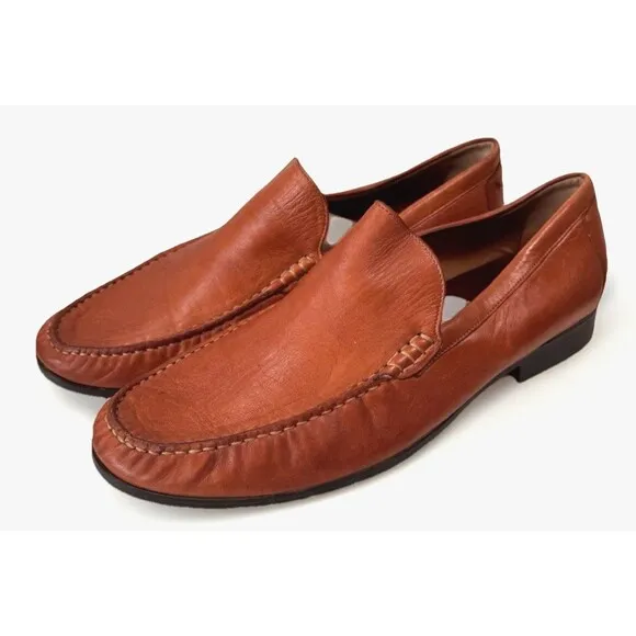 Johnston &amp; Murphy Loafer Shoes Mens 12 M Cresswellven Venetian 20-8470 Sheepskin
