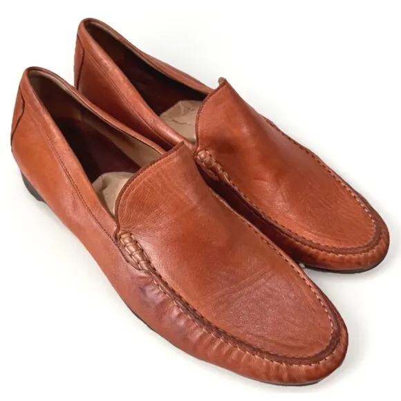 Johnston &amp; Murphy Loafer Shoes Mens 12 M Cresswellven Venetian 20-8470 Sheepskin