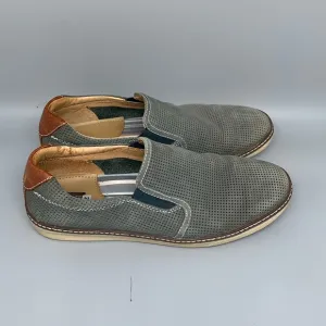 Johnston &amp; Murphy McGuffey Gray Perfed Nubuck Slip-On Shoes 25-0617 Men's Sz 9