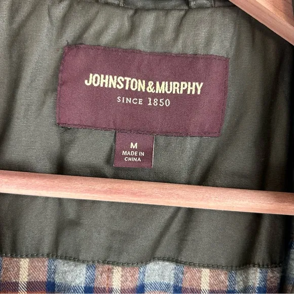 Johnston &amp; Murphy Men’s Waxy Finish Cotton, Flannel Lined Field Jacket sz M