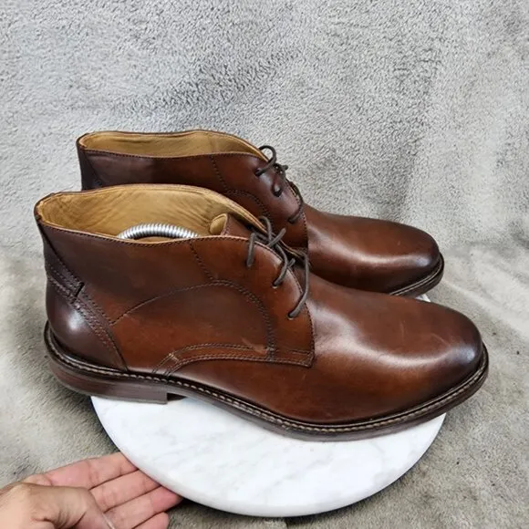 Johnston &amp; Murphy Shoes Mens Size 12 Brown Leather Lace Up Chukka Boots *NWOT*
