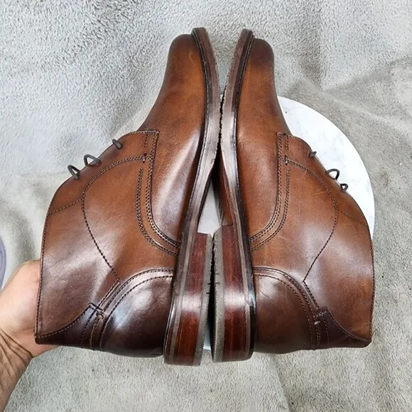 Johnston &amp; Murphy Shoes Mens Size 12 Brown Leather Lace Up Chukka Boots *NWOT*