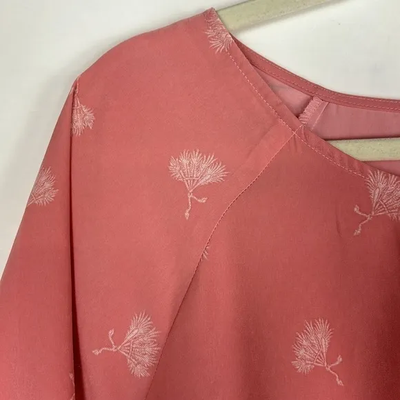 Joie Arryn Dandelion Print Kiss Blush Chiffon Pleated Hem Sleeve Mini Dress