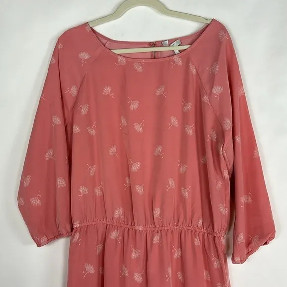 Joie Arryn Dandelion Print Kiss Blush Chiffon Pleated Hem Sleeve Mini Dress