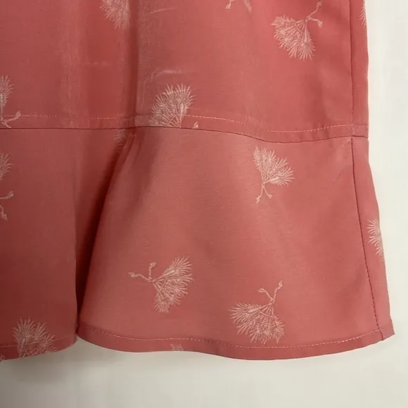 Joie Arryn Dandelion Print Kiss Blush Chiffon Pleated Hem Sleeve Mini Dress