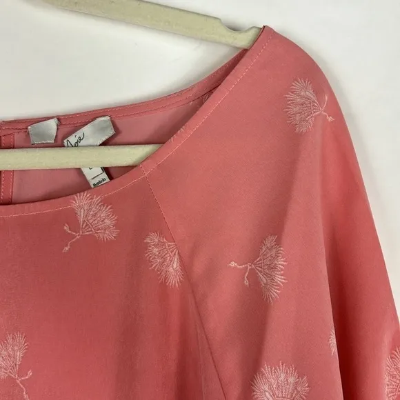 Joie Arryn Dandelion Print Kiss Blush Chiffon Pleated Hem Sleeve Mini Dress