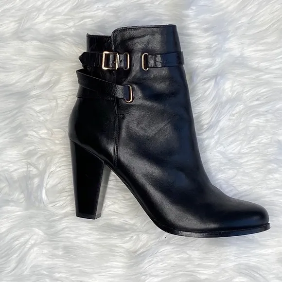 Joie Easton Black Leather Ankle Boots sz 41
