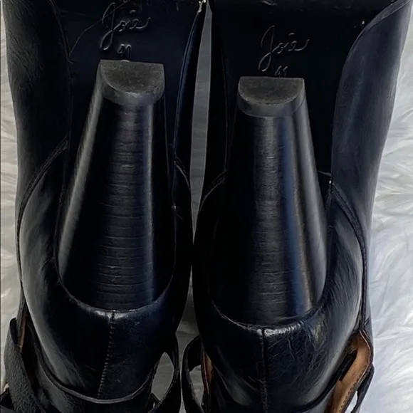 Joie Easton Black Leather Ankle Boots sz 41