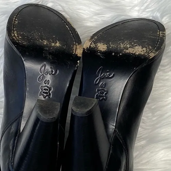Joie Easton Black Leather Ankle Boots sz 41