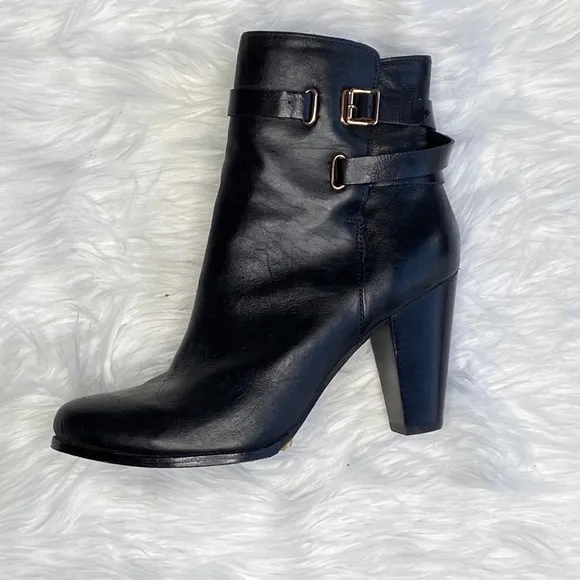 Joie Easton Black Leather Ankle Boots sz 41