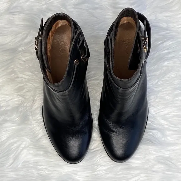 Joie Easton Black Leather Ankle Boots sz 41