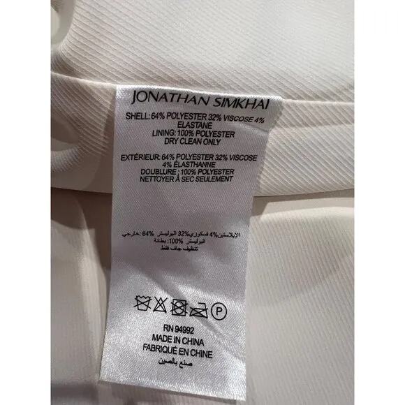 Jonathan Simkhai Cream and off White blazer Dress size 0