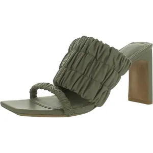 Jonathan Simkhai Womens Felix Elastic Gray Leather Slip On Mules Shoes New