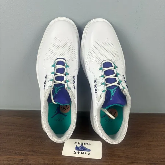Jordan ADG 5 Golf Shoes White Emerald Grape Ice FQ6642-100 Men’s Sz 7.5