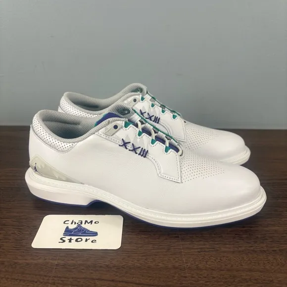 Jordan ADG 5 Golf Shoes White Emerald Grape Ice FQ6642-100 Men’s Sz 7.5
