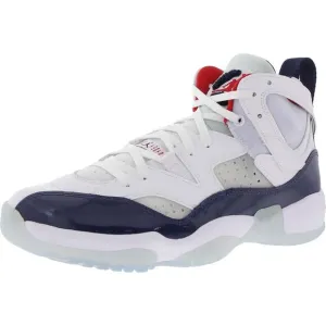 Jordan Mens Jumpman Two Trey White Lace-Up Faux Leather Basketball Shoes New