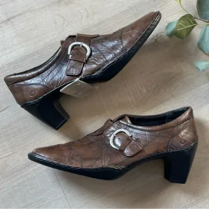 JOSEF SEIBEL 42 NWT 11 10.5 Calla 03 Women’s Brown Buckle Block Heel Booties
