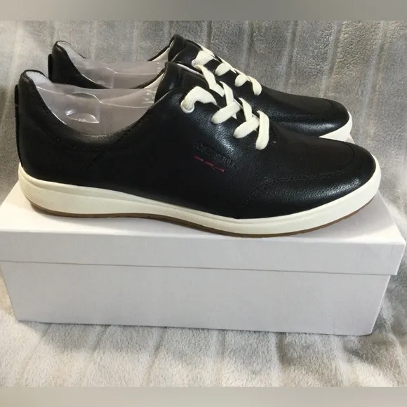 Josef Seibel Caren 41 Black Leather Sneaker EU 37 US 6 to 6.5
