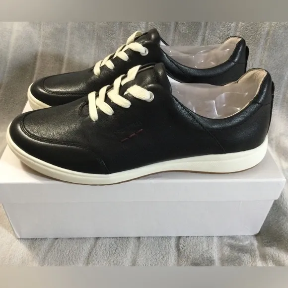 Josef Seibel Caren 41 Black Leather Sneaker EU 37 US 6 to 6.5