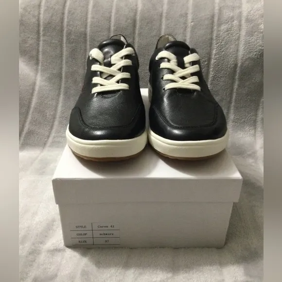 Josef Seibel Caren 41 Black Leather Sneaker EU 37 US 6 to 6.5