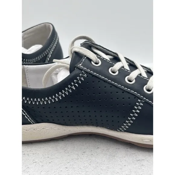 Josef Seibel Women's Black Leather Lace Up Comfort Shoes Size EU 36 US 5-5.5 NEW