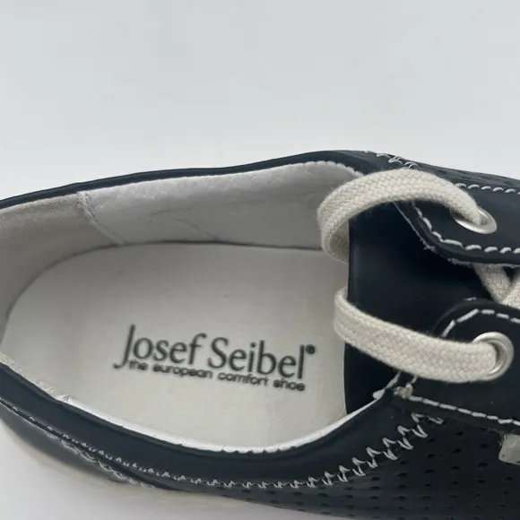 Josef Seibel Women's Black Leather Lace Up Comfort Shoes Size EU 36 US 5-5.5 NEW