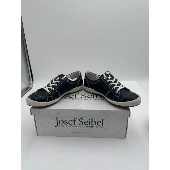 Josef Seibel Women's Black Leather Lace Up Comfort Shoes Size EU 36 US 5-5.5 NEW