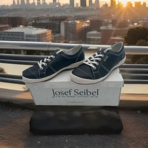 Josef Seibel Women's Black Leather Lace Up Comfort Shoes Size EU 36 US 5-5.5 NEW
