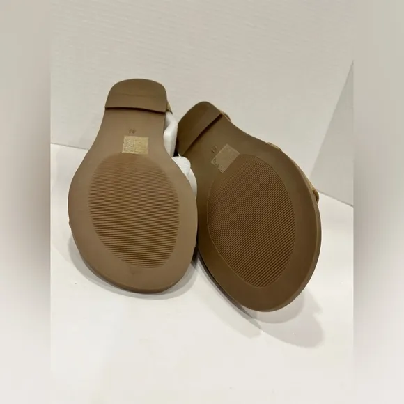 Journee Collection Womens Florence Flat Sandals. Size 8.5. Color:‎ Tan