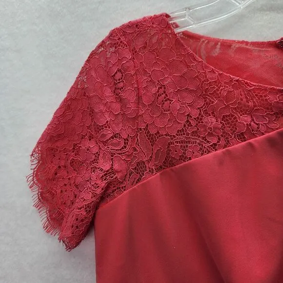 JS Collections Tea Length Dress Womens 4 Lisette‎ Camellia Lace Formal Evening