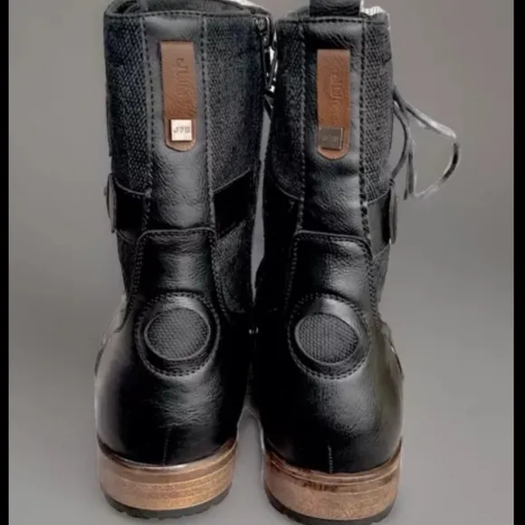 Jump J75 New in Box “Defense” Cap Toe Lace-up/Zipper Retro Black Boots, Mens’ 10