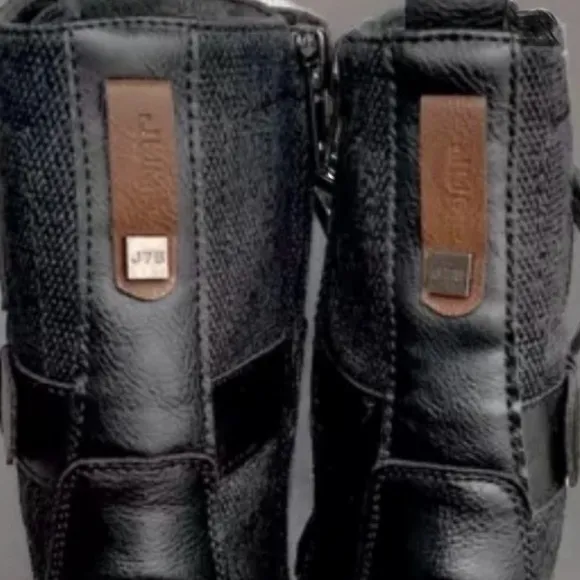 Jump J75 New in Box “Defense” Cap Toe Lace-up/Zipper Retro Black Boots, Mens’ 10