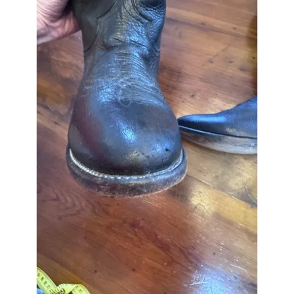Justin 41464 Mens Pull On Western Boots Cowboy Shoes Black Leather Size 8.5 D