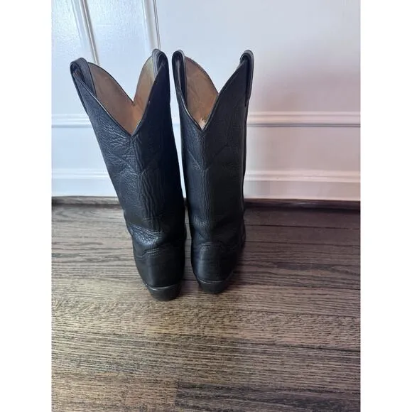 Justin 41464 Mens Pull On Western Boots Cowboy Shoes Black Leather Size 8.5 D