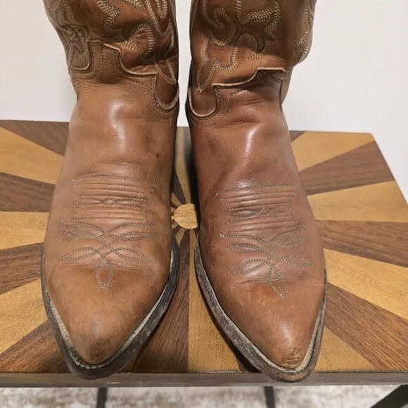 Justin Bay Apache 2252 Chestnut Leather Cowboy Western Boots US 7.5 D Men