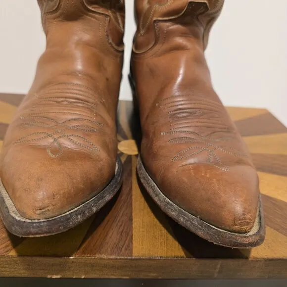 Justin Bay Apache 2252 Chestnut Leather Cowboy Western Boots US 7.5 D Men