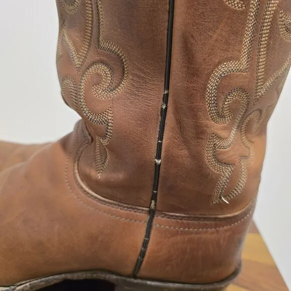 Justin Bay Apache 2252 Chestnut Leather Cowboy Western Boots US 7.5 D Men